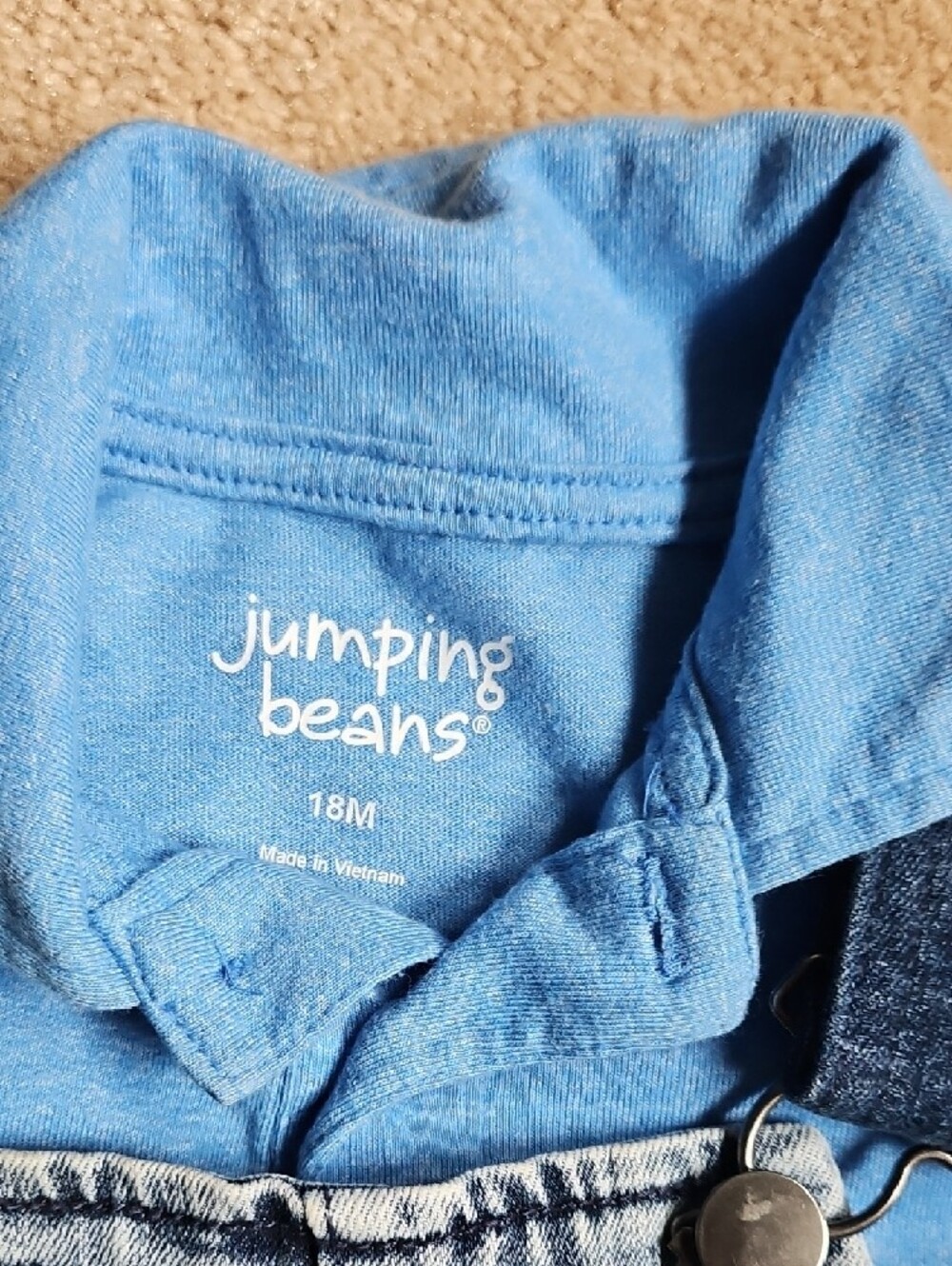 3 Pc Bundle-Wonder Nation Bib Overalls /Jumping Bean & Carter's Shirts- 18 Mo. - Picture 8 of 15